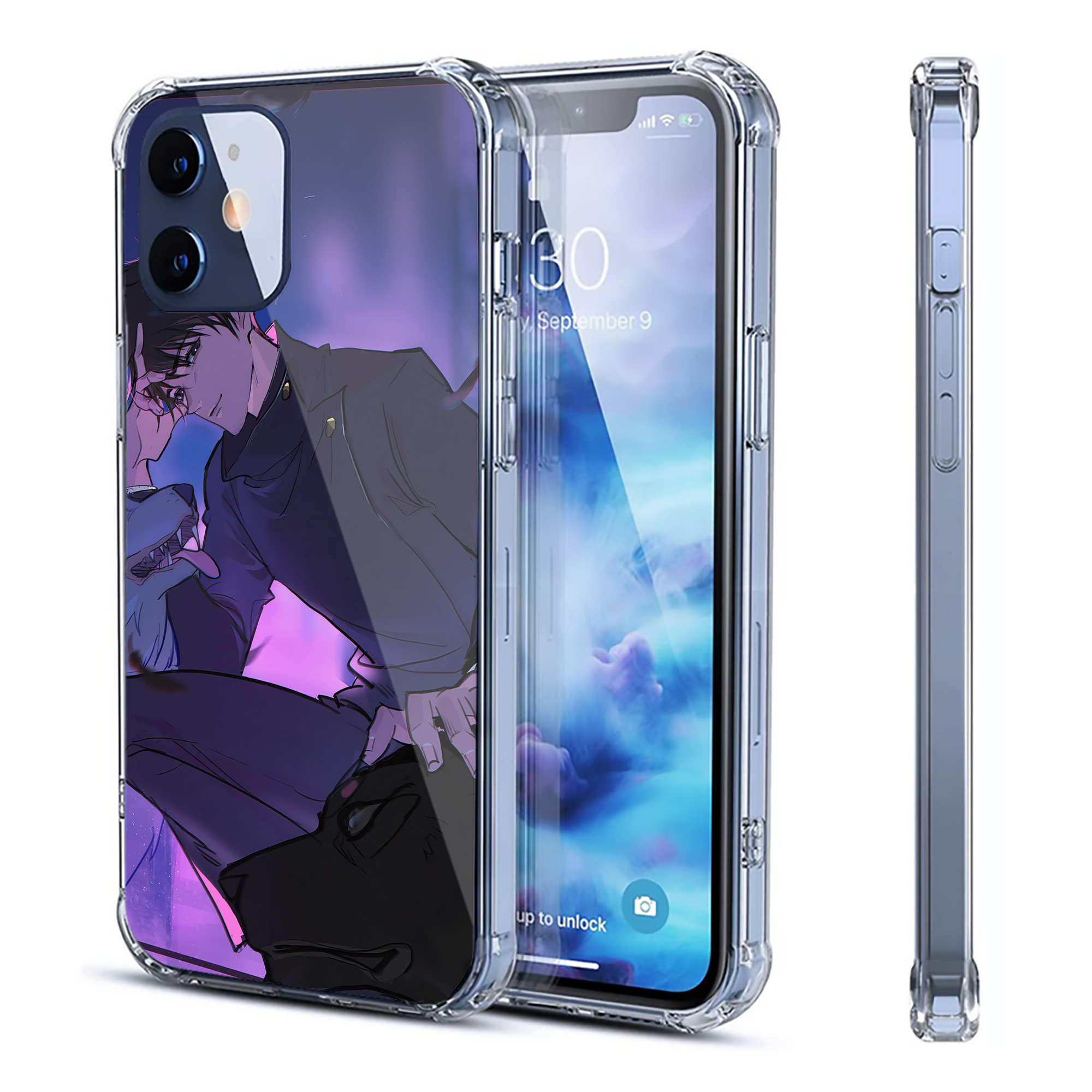 （画像用） 呪術廻戦 Jujutsu Kaisen 【iPhone 12シリーズ対応】透明スマホケース（クリアソフトケース）